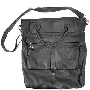Co-lab Black Vegan Leather Convertible Tote / Laptop Bag